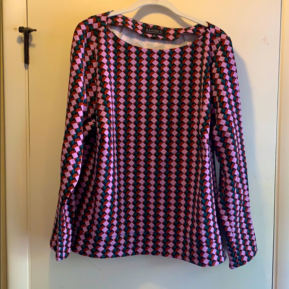 60’s-70’s Retro Eloquii Women’s Boatneck Top